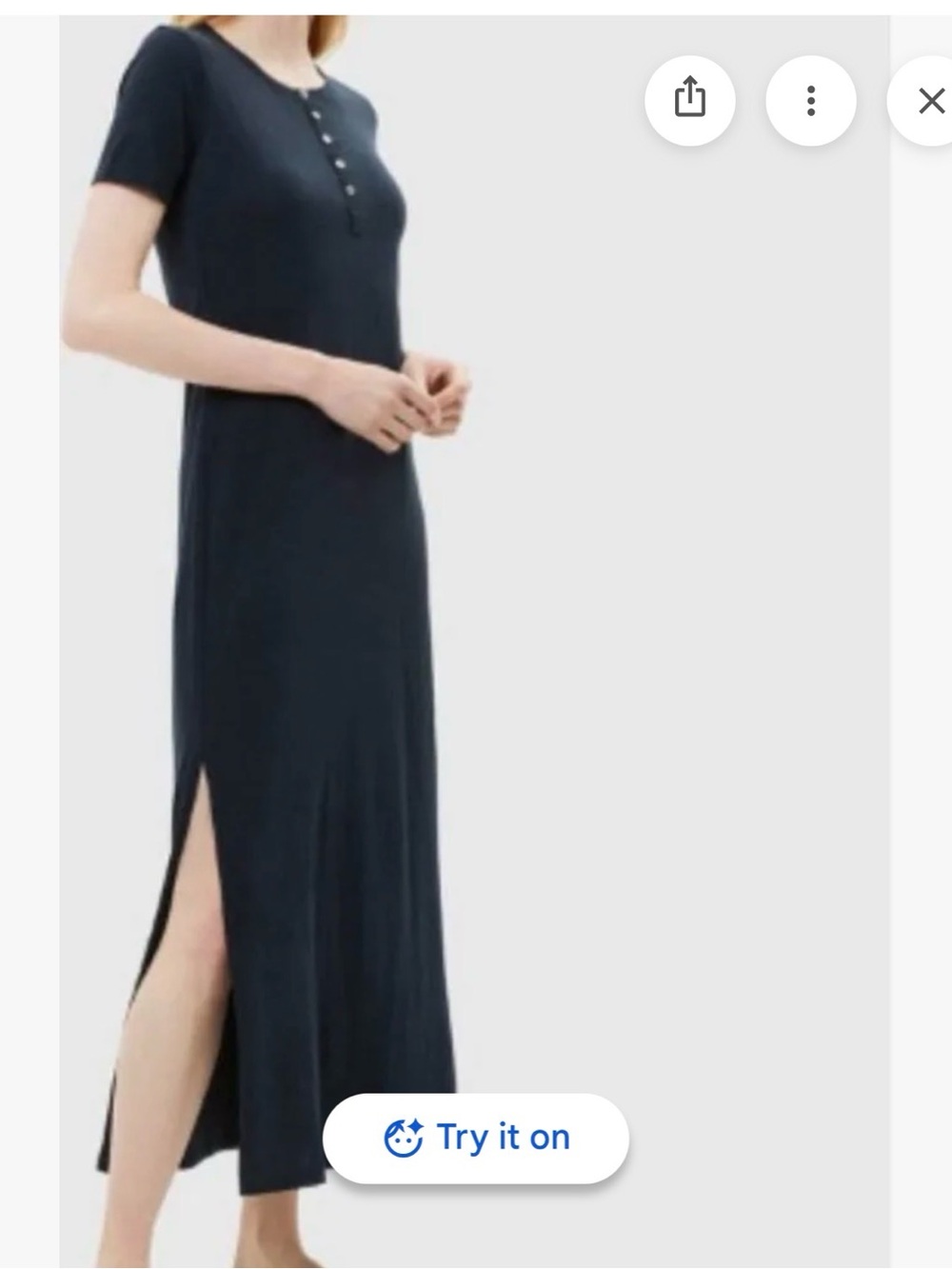 Theory cherryall t-shirt maxi dress with side slits, 100% cotton, Size Small